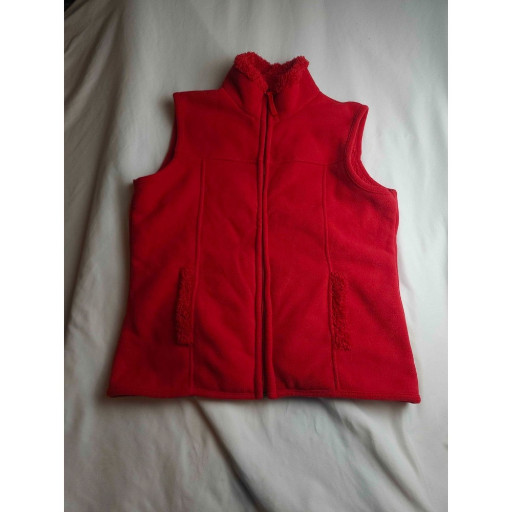 Jane Ashley Sweater Vest Womens L Red Fleece Outdoor Gorpcore Layering Cabincore